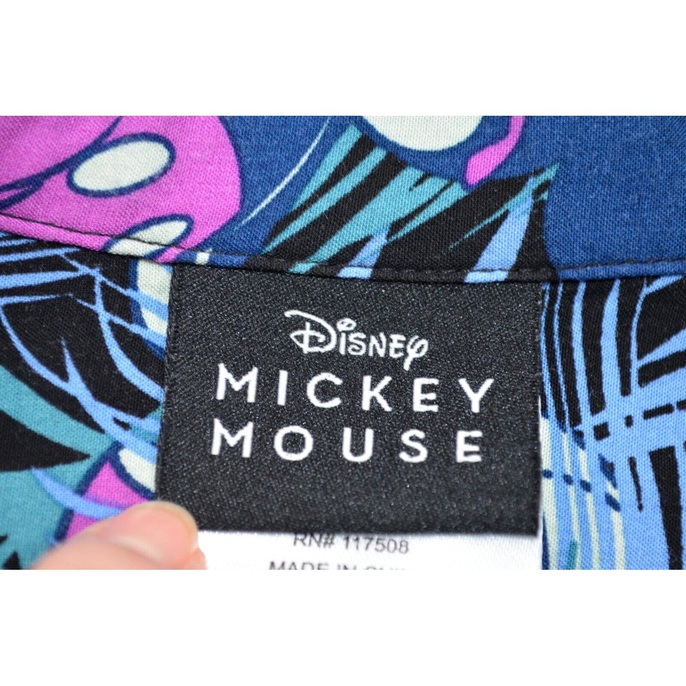 Disney Mickey Mouse Shirt Mens L Short Sleeve Button Front Mickey All Over Print - Picture 10 of 12